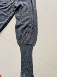 Grey Turtleneck Shimmery Sweater