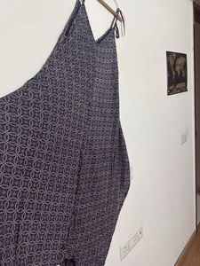 Patterned Pure Cotton Sundress with Tie Straps