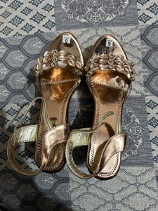 Rose Gold Embellished Sandals