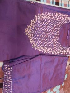 Elegant Purple Embroidered Kurta Set