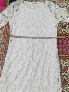 White Lace Floral Dress