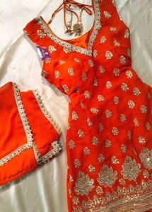 Rust orange sharara set