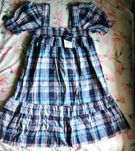 Chic Plaid Puff Sleeve Dress