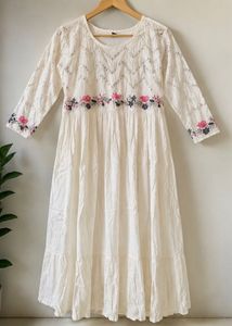 Embroidered White kurta