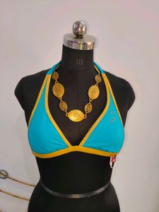 Ocean Blue &amp; Yellow Bikini Top