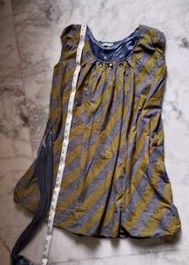 Double Layered Striped Top with Belt