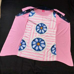 Pink Tunic Top with Floral Print