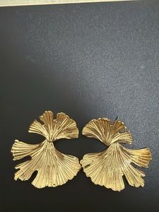 Golden Ginkgo Leaf Earrings