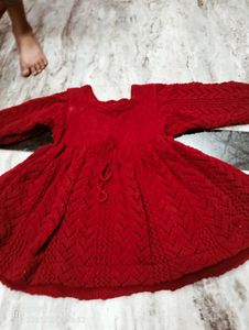 Beautiful Party Wear Woolen Kids Frock