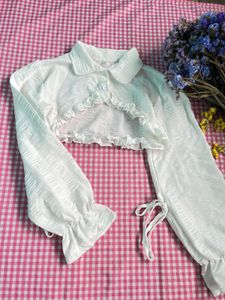 Korean White Crop Shrug 🤍