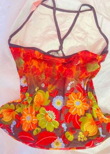 Vibrant Floral Bikini Top
