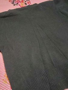 Dark Knit Sweater with Button Detail