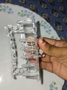 White flower Transparent hair Clutch 😍