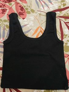 Black Ribbed Tank Top
