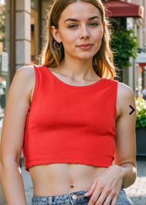 Red Crop Tank Top