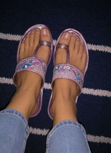 Embroidered Flat Sandals for Women