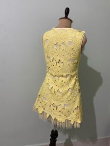 Yellow Lace Overlay Dress
