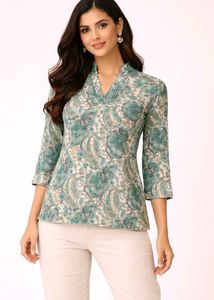 Elegant Paisley Print Kurta Top