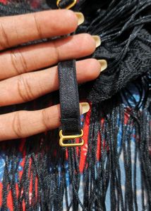 Black Lace Fringe Bralette extra large