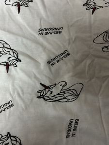 White Unicorn Print T-Shirt