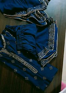 handloom Navy Blue Sharara Set