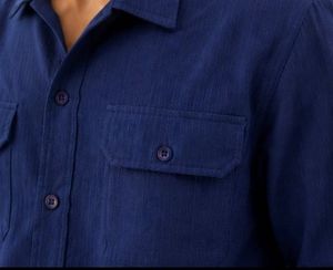 Men's Blue Button-Up Shirt