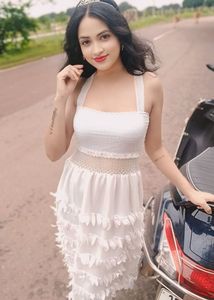 Elegant White Tiered Dress with Tiara