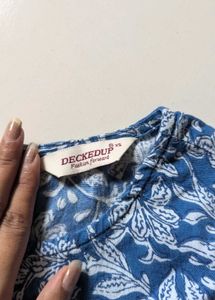 Blue Floral Sleeveless Top
