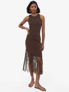 H&M Brown Fringed Dress