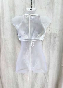 13258. Shiny Silver Halter Bikini Top