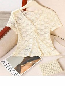 Sheer Lace V-Neck Top