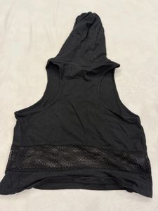 Black Sleeveless Hoodie "Dance Move Shine"