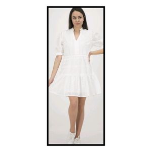 White Schiffli Embroidered Dress