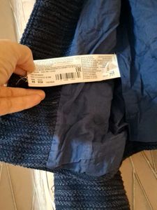 Mango Navy Blue Textured Blazer
