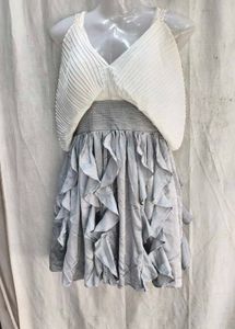 58209. Chic Pleated &amp; Ruffled Dress