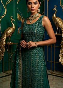 Elegant Emerald Green  only kurta not set