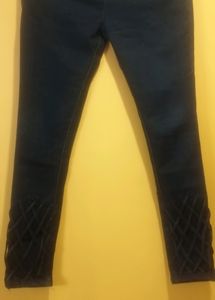 Block Design Black Ladies Jeans