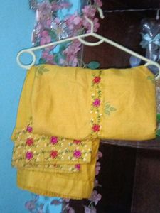 Embroidered Yellow Palazzos