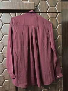 Burgundy Collared Peplum Blouse