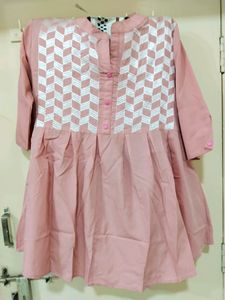 Peach Colour Top With Embroidery Design