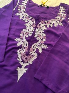 Elegant Purple Embroidered Kurta Set