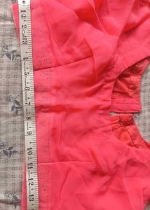 Vibrant Pink Saree with Sleeveless Blouse