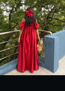 Red Off-Shoulder Satin Gown 🆕