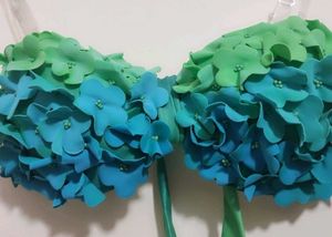 Multi Unique Floral Bikini Top For 36 Bust