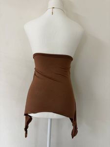 Brown Tube Top with Ring Detail✨