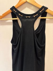 Black Lace-Up Tank Top