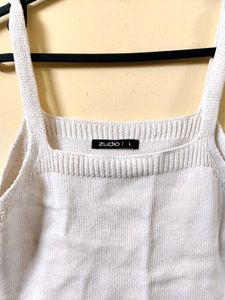 Chic White Knit Cami Top