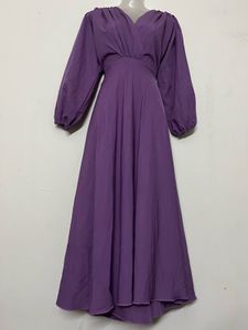 Pintresty Elegant Purple V-Neck Maxi Dress