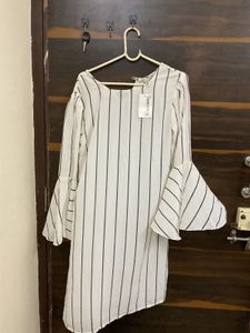 Striped Flared Sleeve Dress