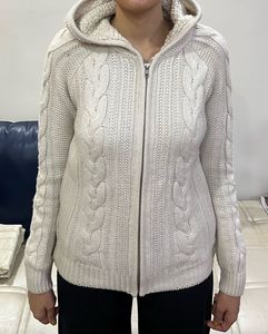 Cable Knit Zip-Up Hoodie